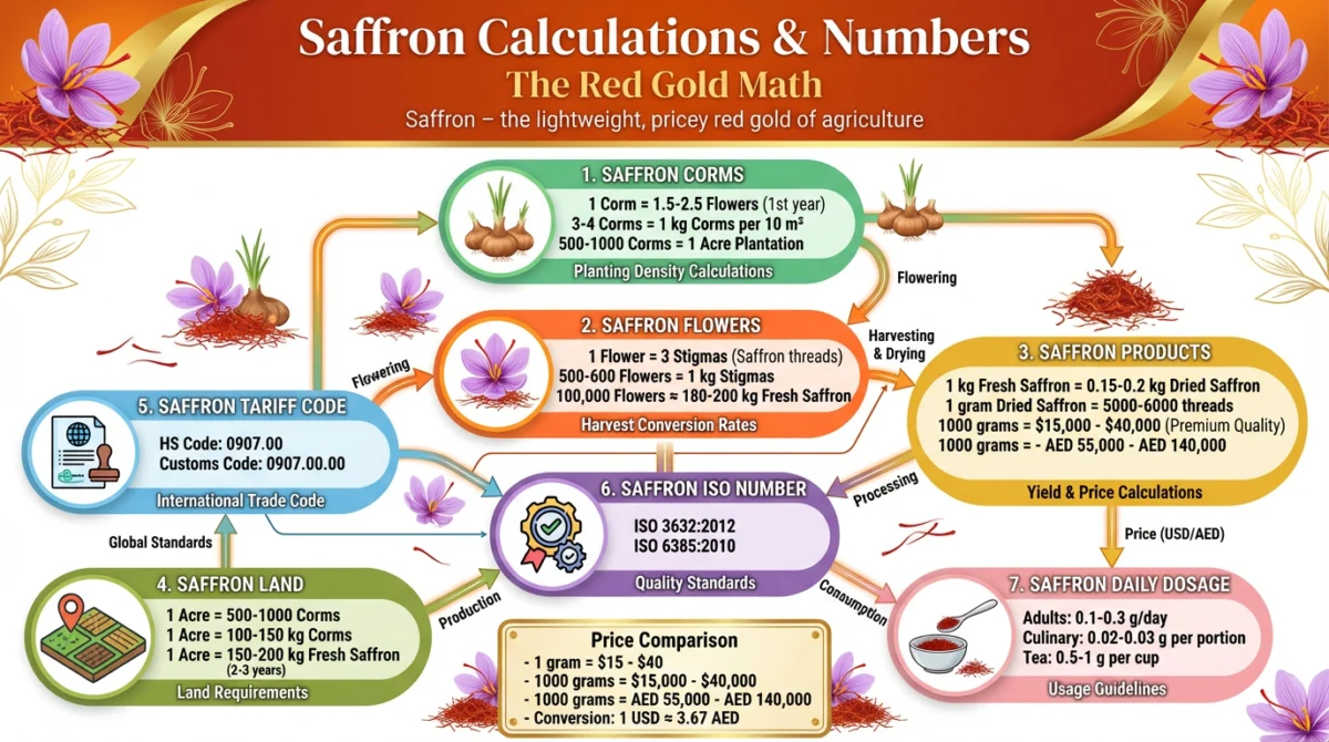 Saffron Calculations Numbers