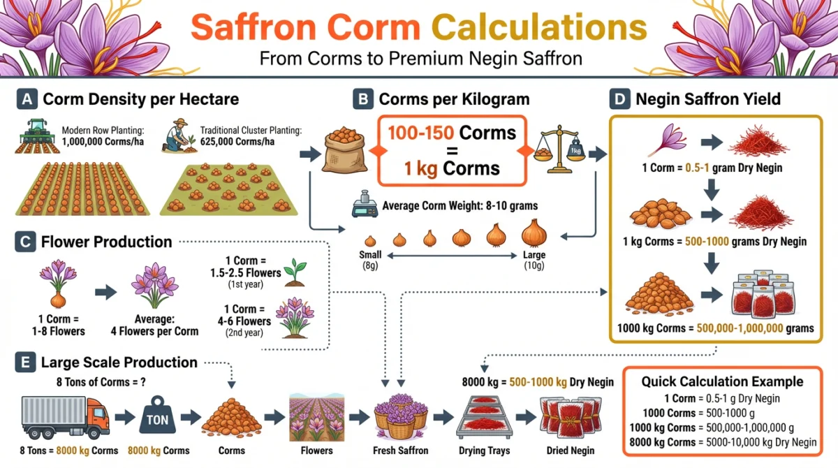 Saffron Corm Calculations