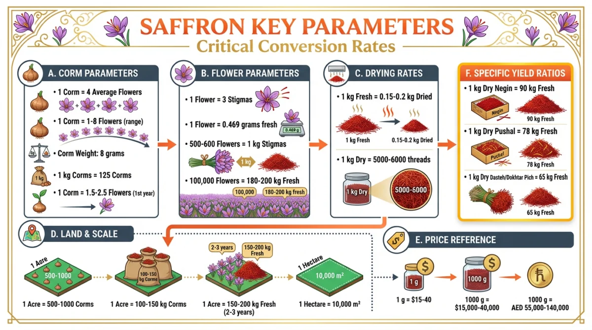 Saffron Key Parameters
